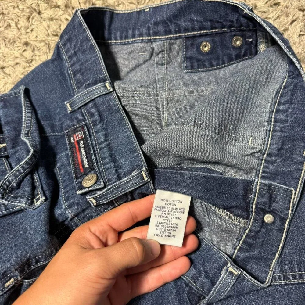 Vintage Y2K Polo Jean Company Baggy Jorts 34 Pocket Embroidered Jean Shorts
